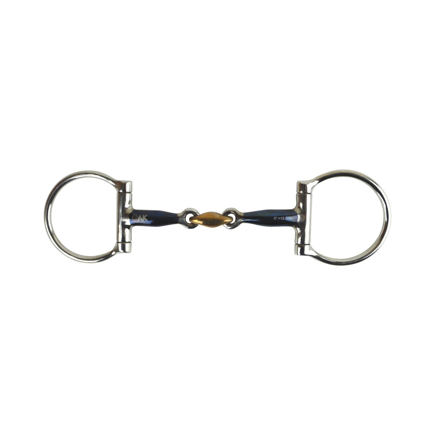 AK Sweat Iron D-Ring Double Jointed Lozenge with Cooper Joint Horse Riding Bits