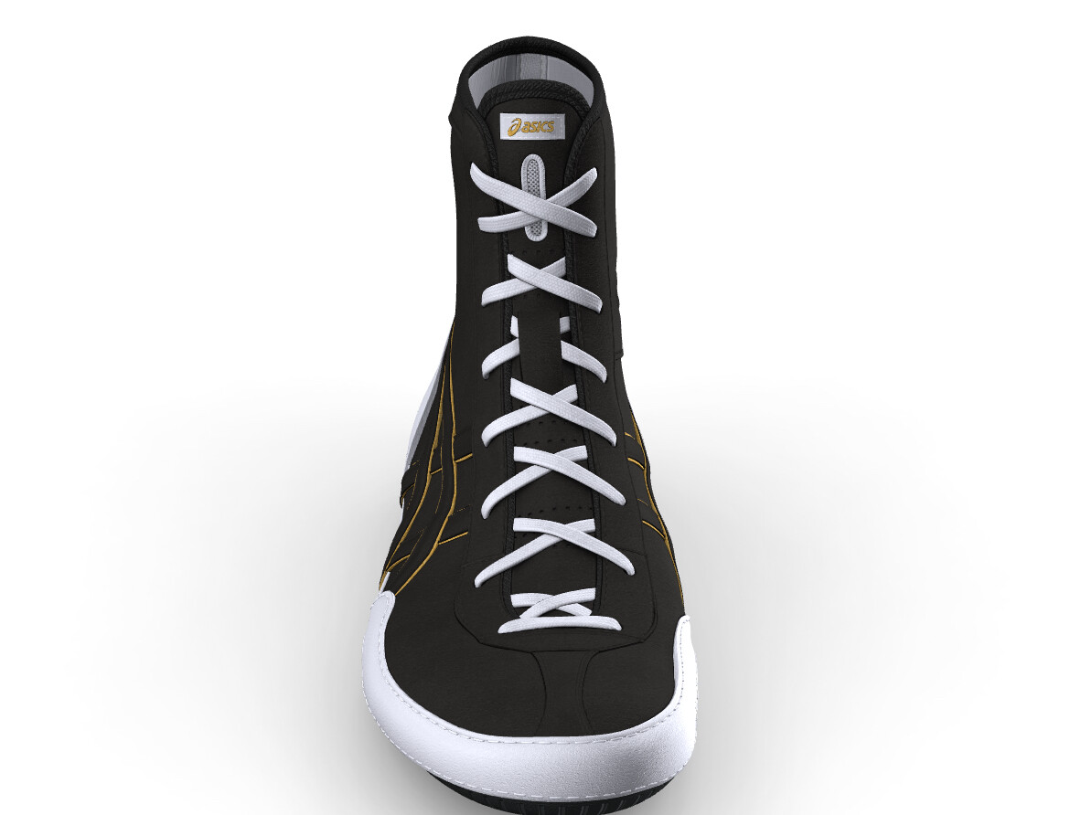 asics Wrestling Shoes Black White BlackLine Gold WhiteLace NEW EX-EO TWR900 Next