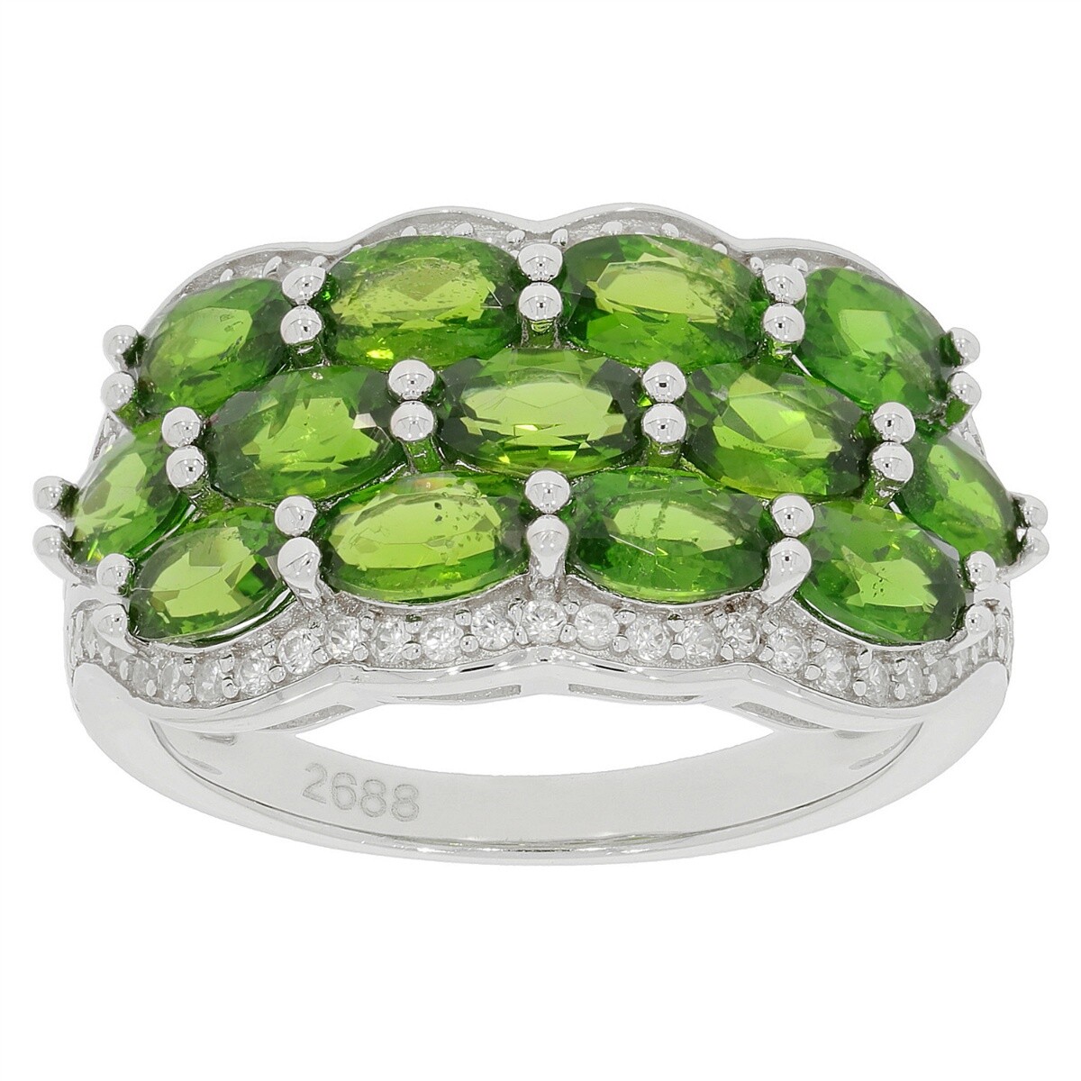 Sterling Silver Semi Mount Ring Setting OV 5x3mm White Topaz