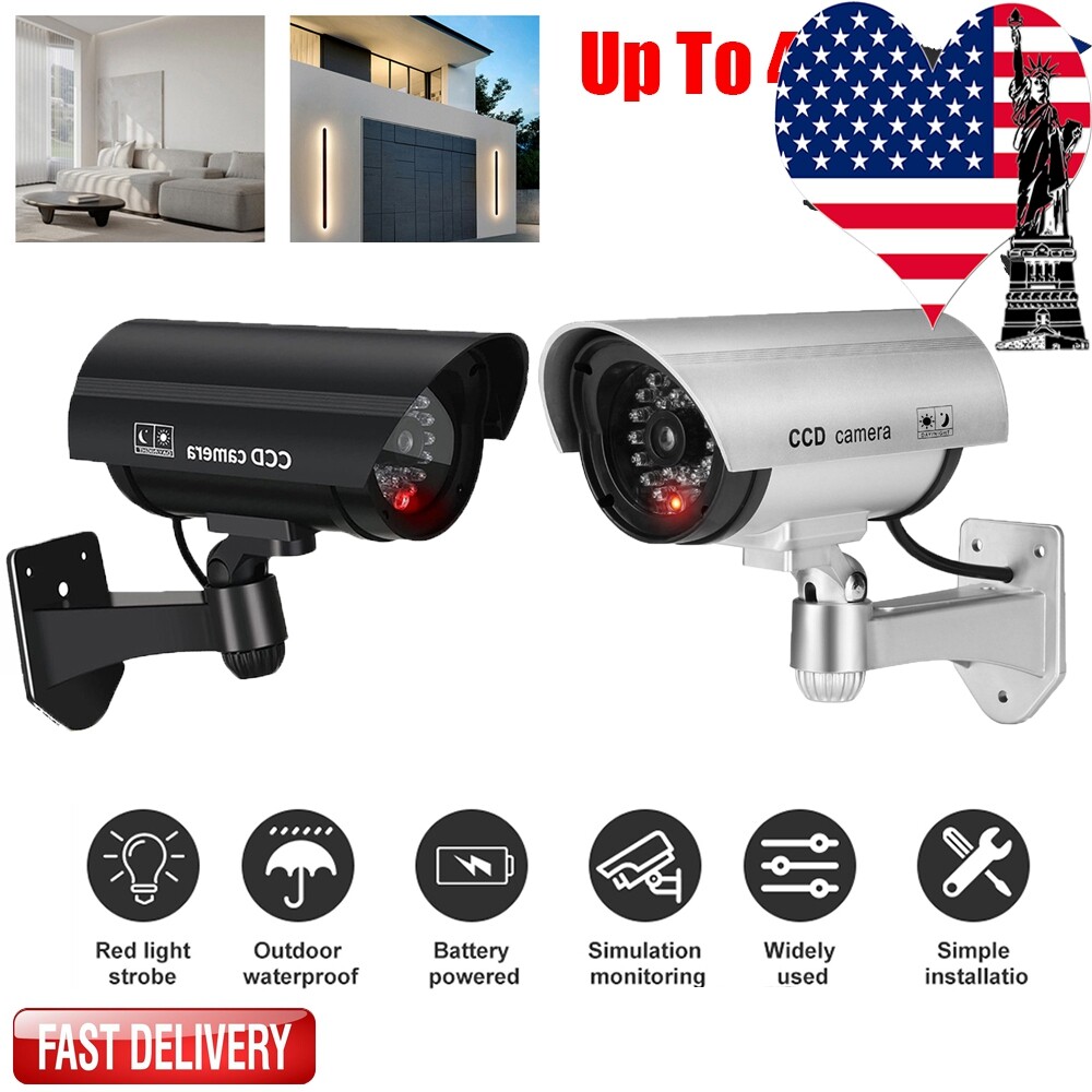 Dummy Fake Security CCTV Camera LED Light Surveillance Outdoor Security IP54