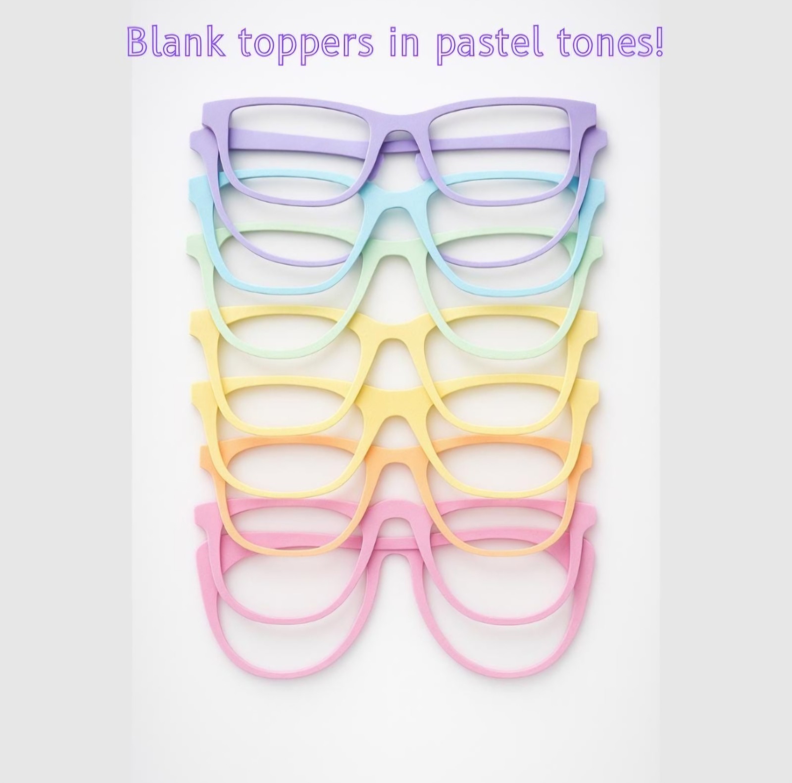 Blank Pair Compatible Glasses Topper Frames Magnetic Craft Bases Multiple Colors