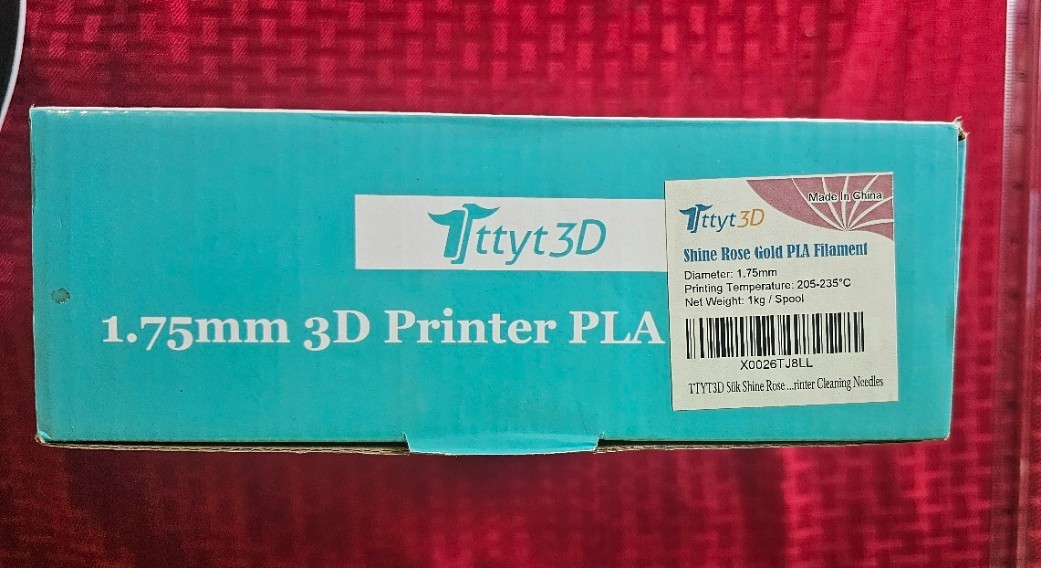 Silk Rose Gold PLA Satin Shiny 3D Printer Filament, 1.75mm Diameter 1kg Spool 2.