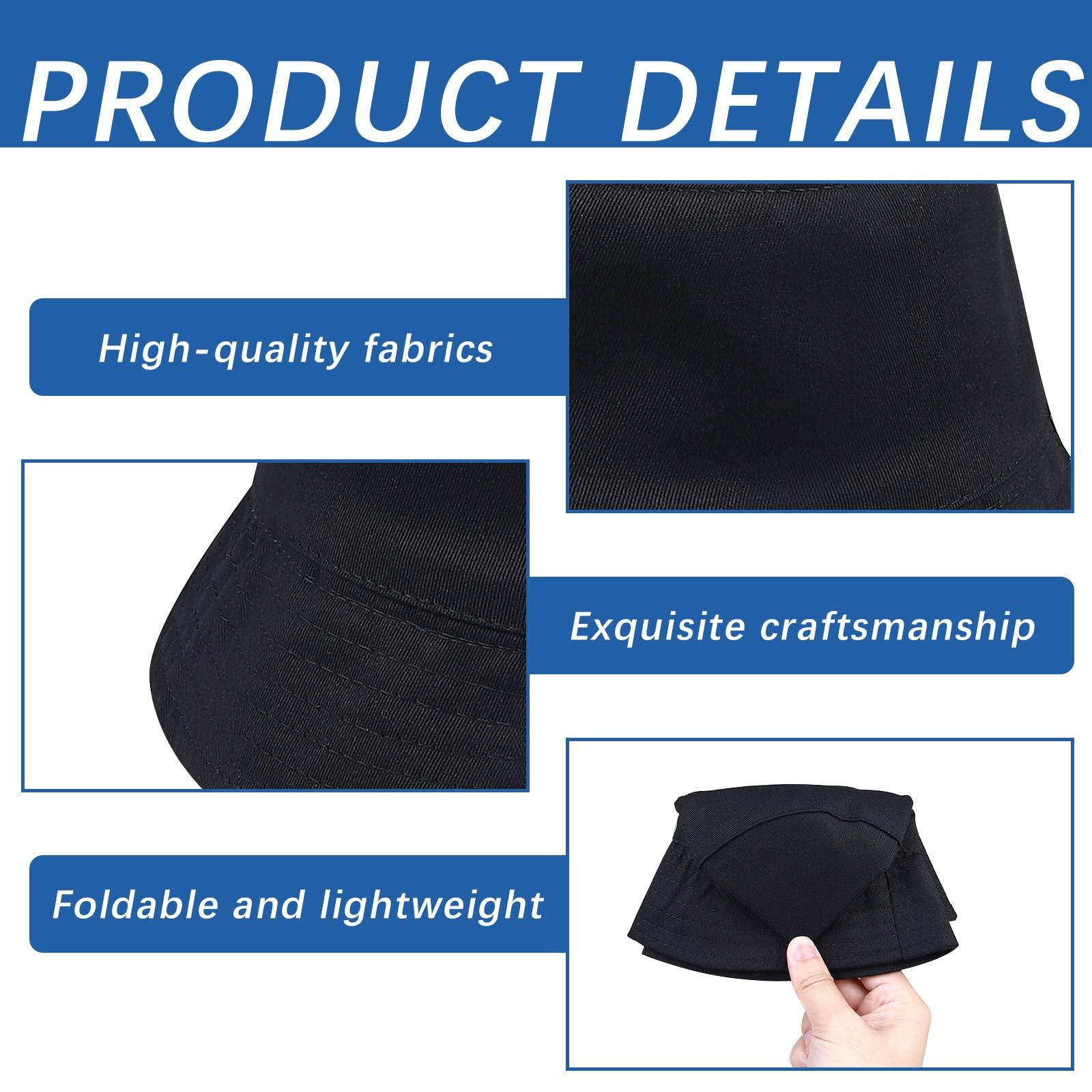12pcs Bucket hat Black Sublimated Bucket Hats Bulk Bucket Hats Bulk Solid Col...