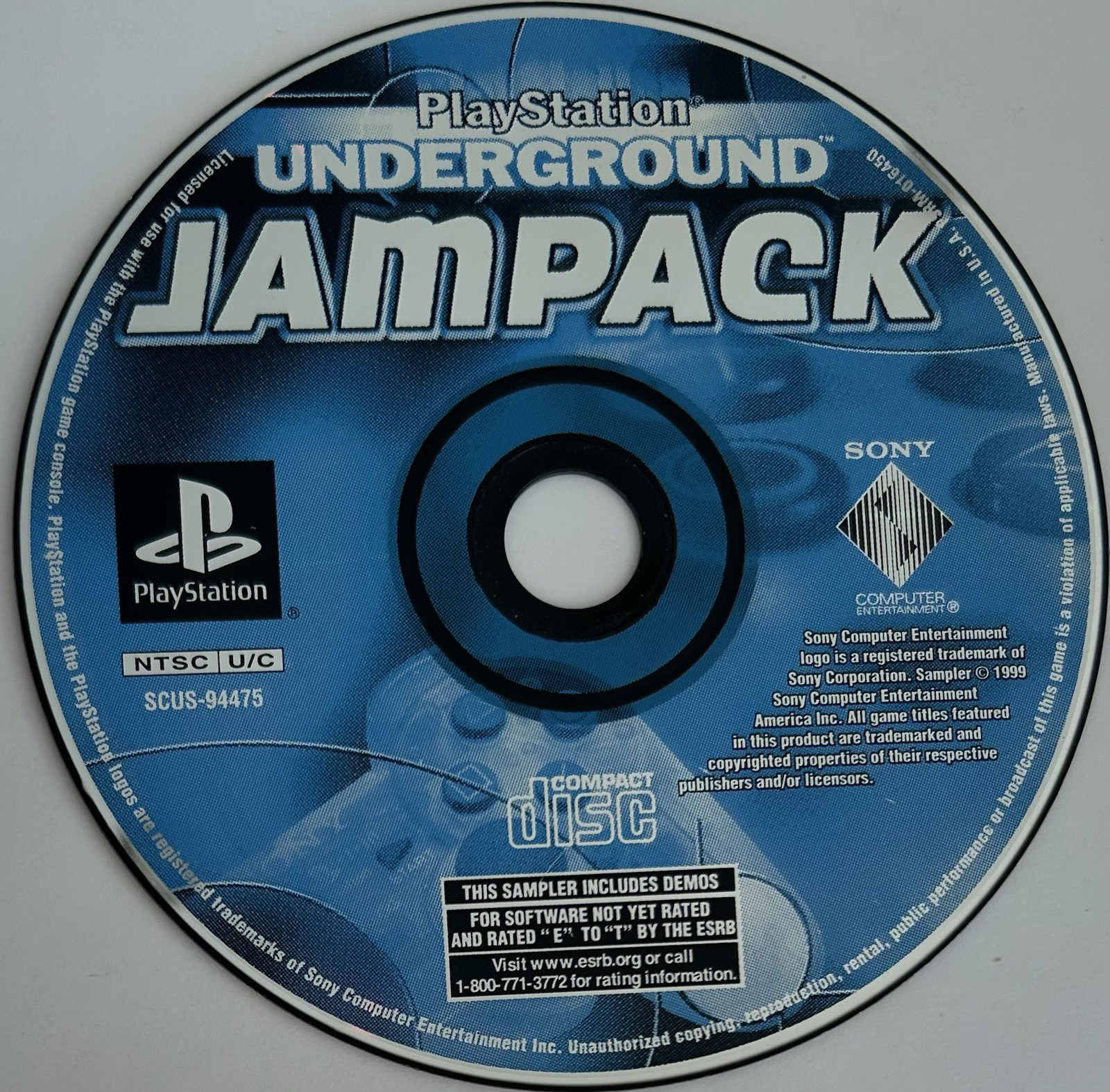 Underground Jampack: Winter 1999 (Sony PS1) DISC ONLY | NO TRACKING | M415