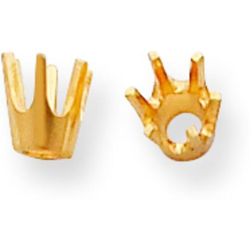 14K Gold 6 Prong Round Low Base Setting 3.8mm