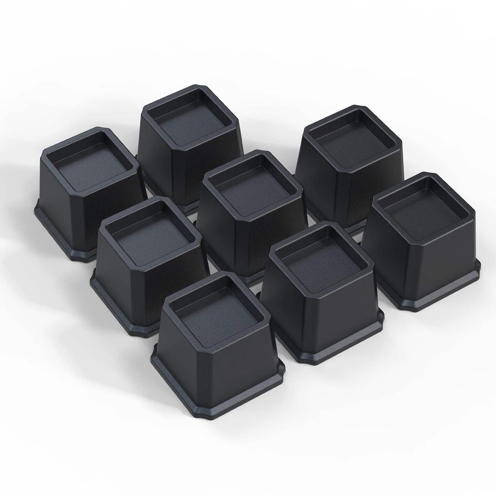 Heavy Duty Bed Risers 3 Inch Set of 8 Black Furniture Lifts for Couch Desk