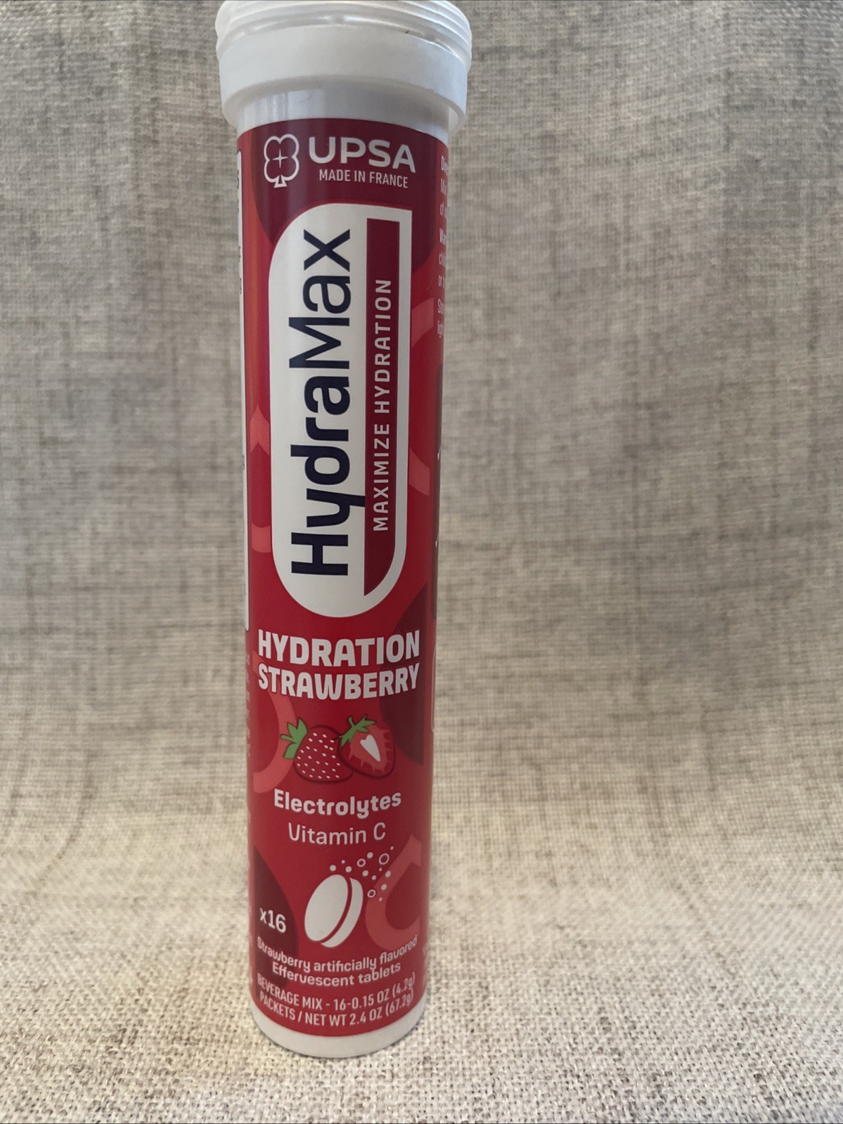 UPSA HydraMax Hydration Strawberry Electrolytes Effervescent Tablets 16 ct - New