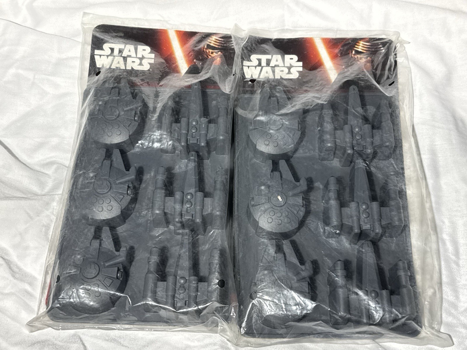Star Wars Silicone Ice Cube Trays: X Wings & Millennium Falcons - Disney - New