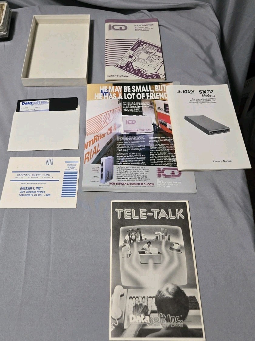 Rare 1982 TELE-TALK by DataSoft Telecommunications Software Atari 400/800 32K
