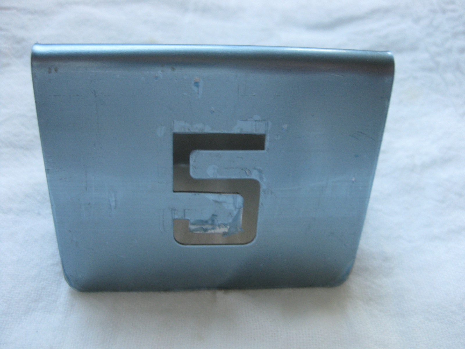 Stainless Steel #5 Stencil Restaurant Table Tent Number Stand Seating Sign