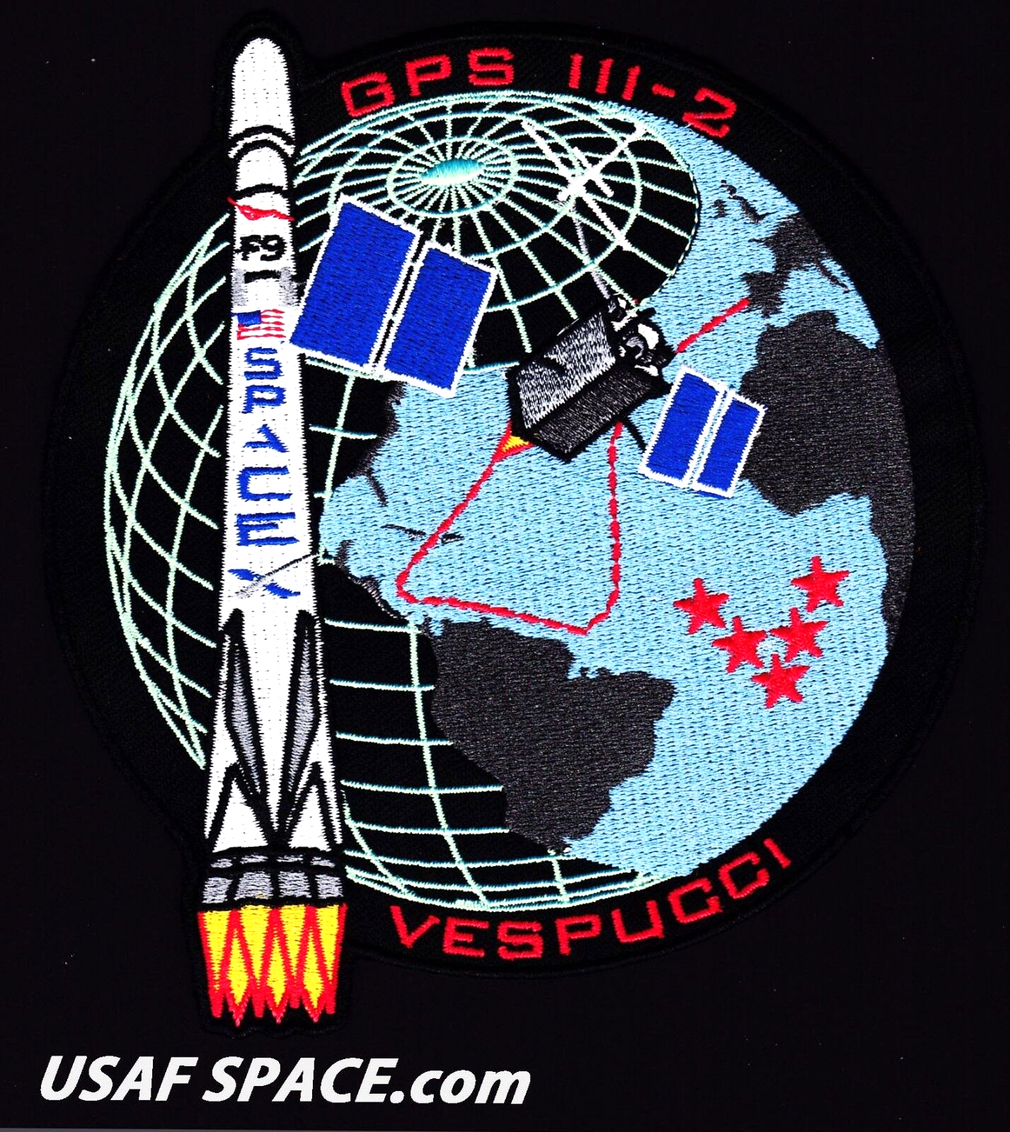 GPS III-2 SPACEX FALCON 9 - 5 SLS ORIGINAL USAF DOD SATELLITE Launch PATCH
