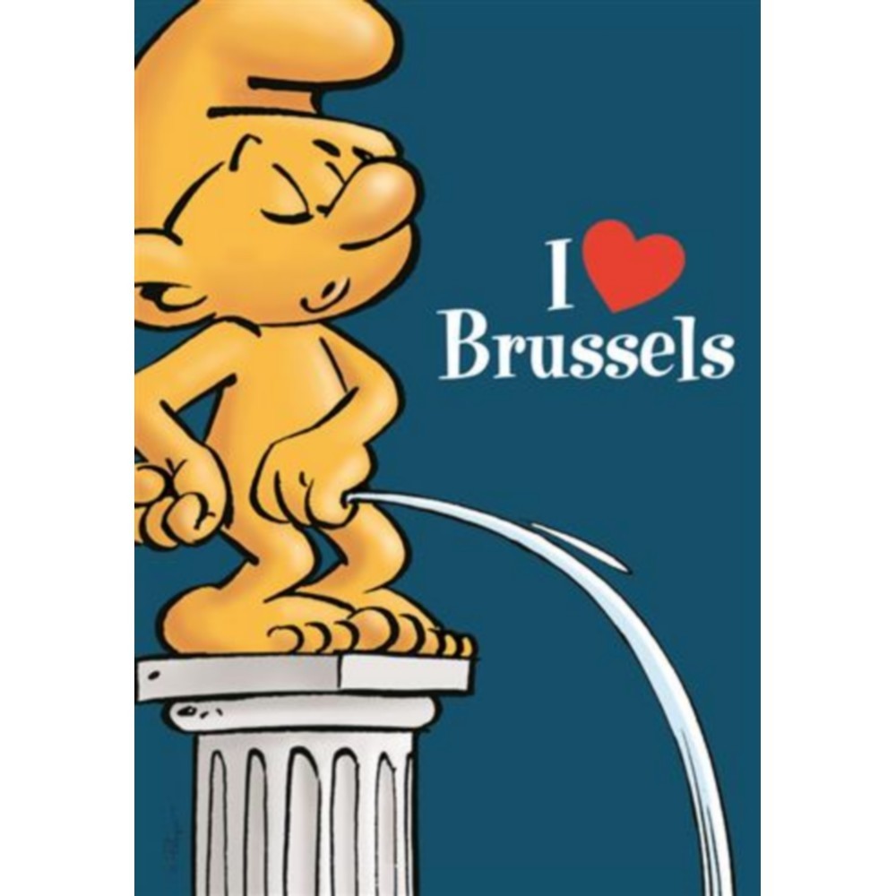 Postcard Les Schtroumpfs, I Love Brussels (10x15cm)