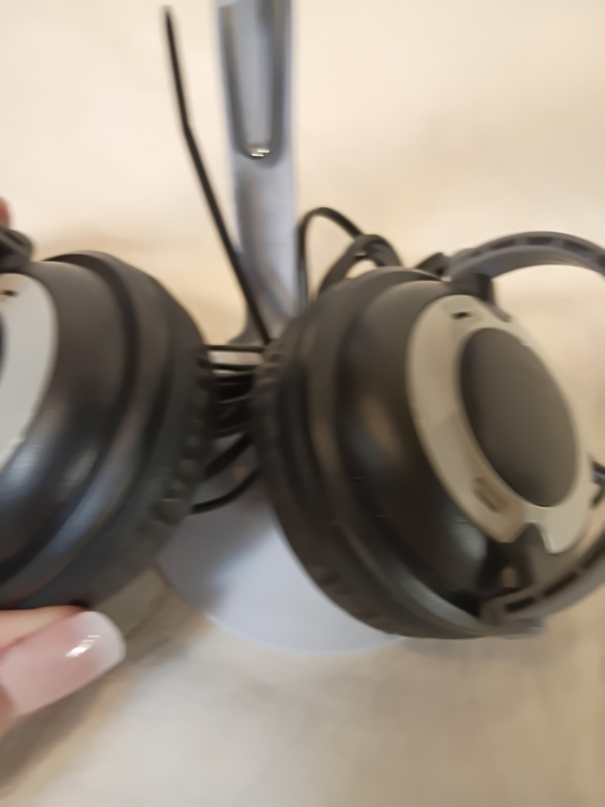 Black And Gray, Adjustable, Corded Headset