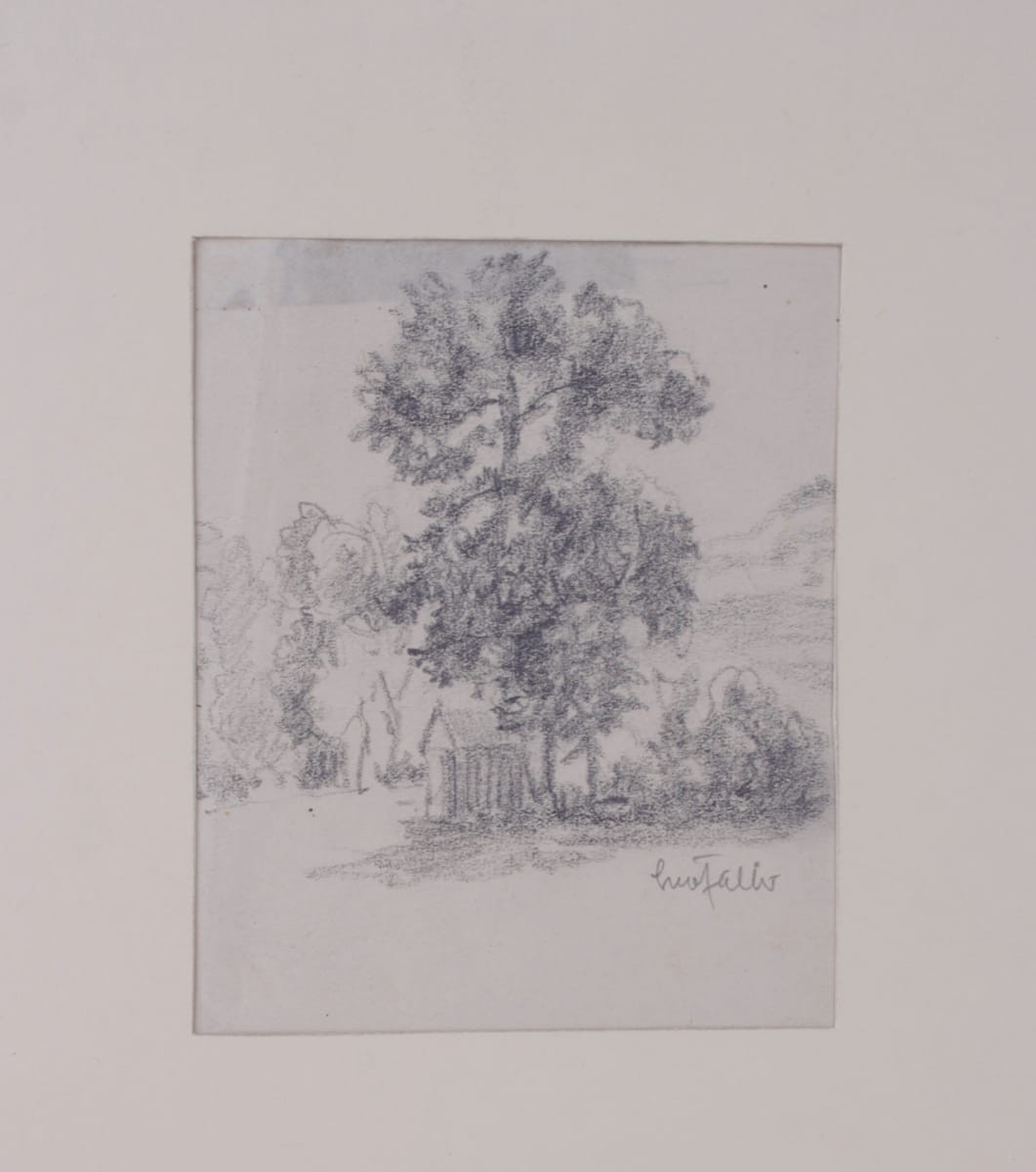 Leo Faller (1902 Freiburg I.Br. Karlsruhe 1969) - Cottage Tree Pencil Sketch