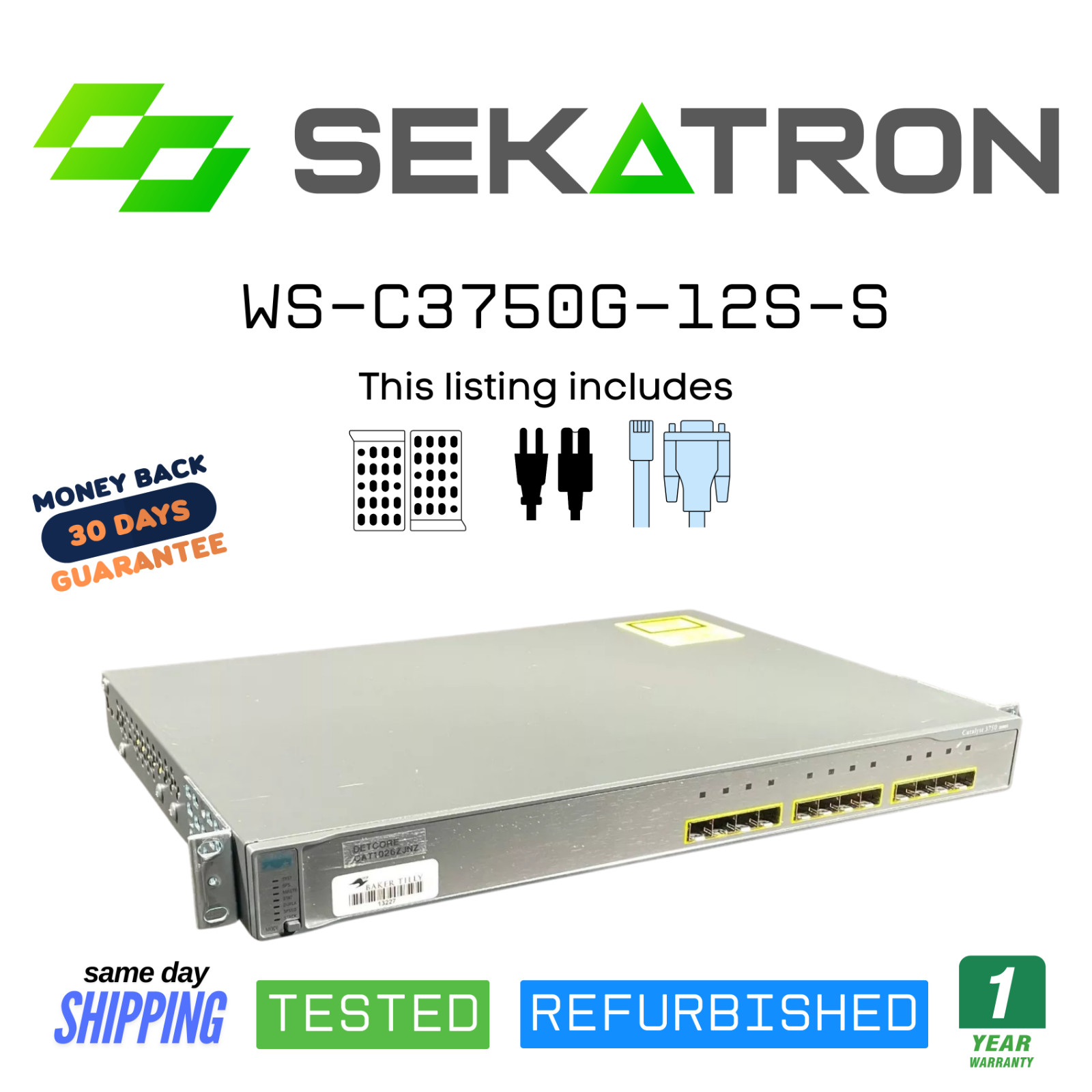 🔀 Cisco WS-C3750G-12S-S Catalyst 3750G Series Switch  • 12-Port Gigabit Switch