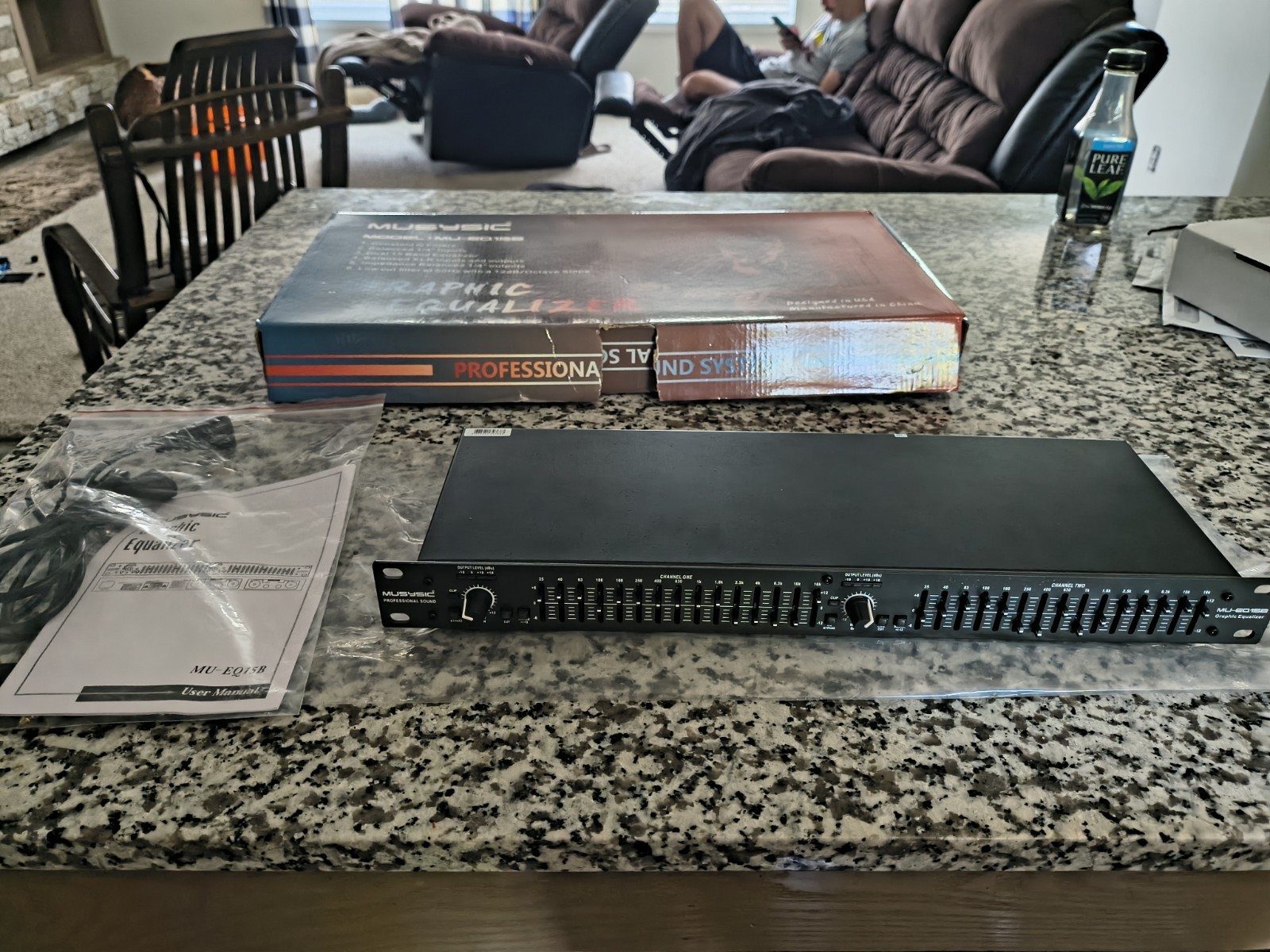 MUSYSIC Equalizer  Dual 15-Band Stereo Graphic Digital Equalizer home MU-EQ15B