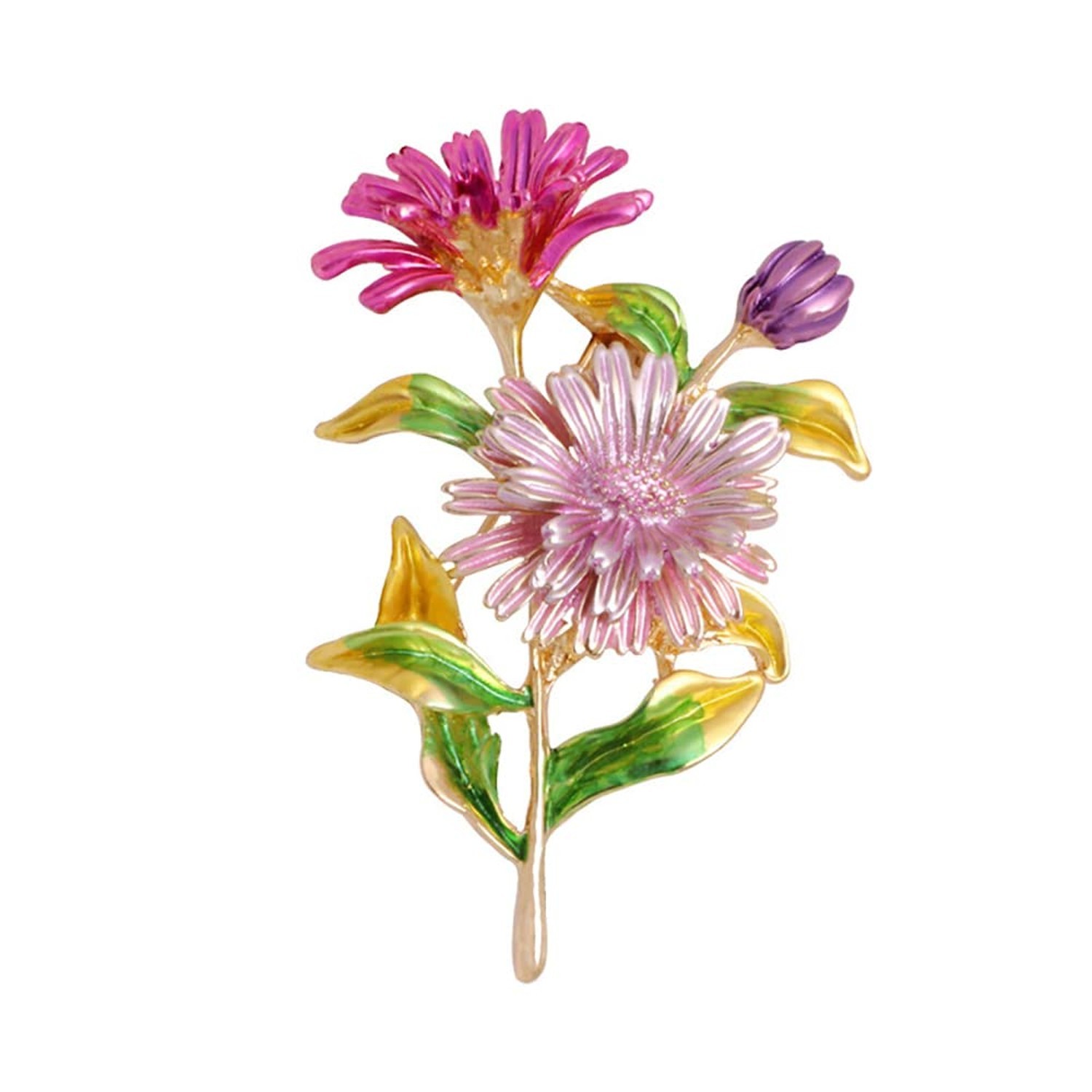 Daisy Flower Brooch Pin for Women，3D Enamel Sunflower Brooch Pin,Charm Su