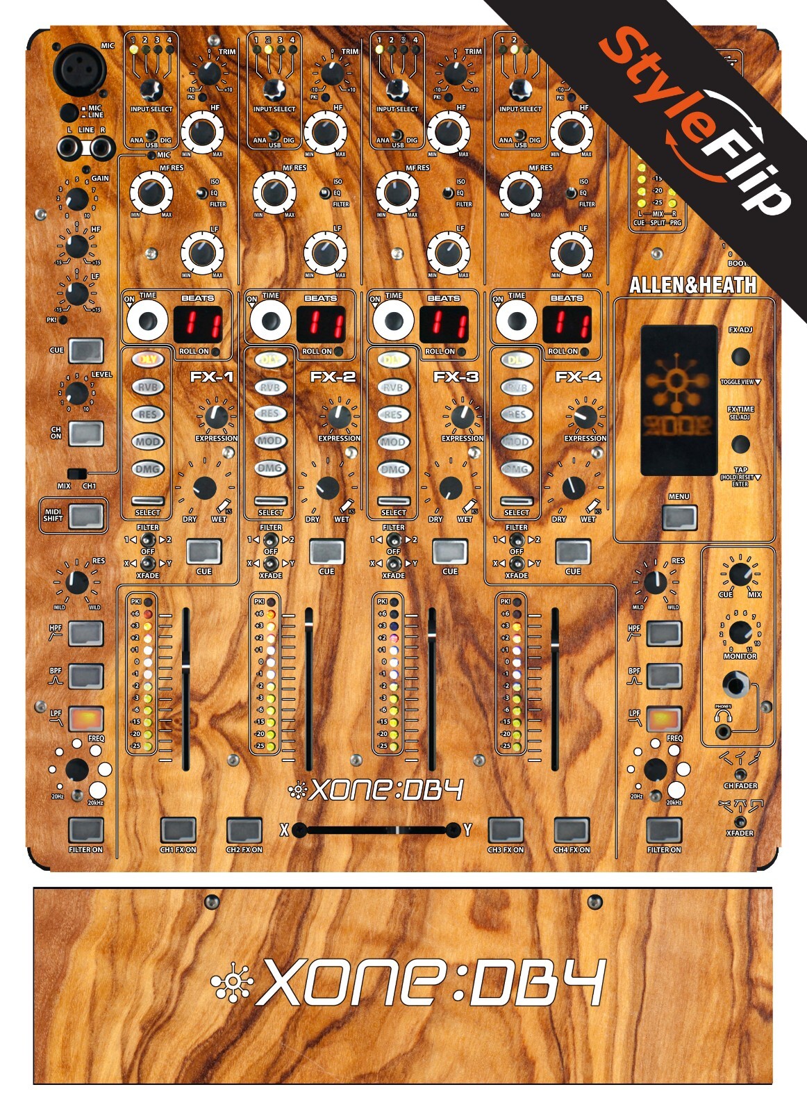 Allen & Heath XONE DB4 Skins | Wood 6 | Protective Decal | StyleFlip Skins