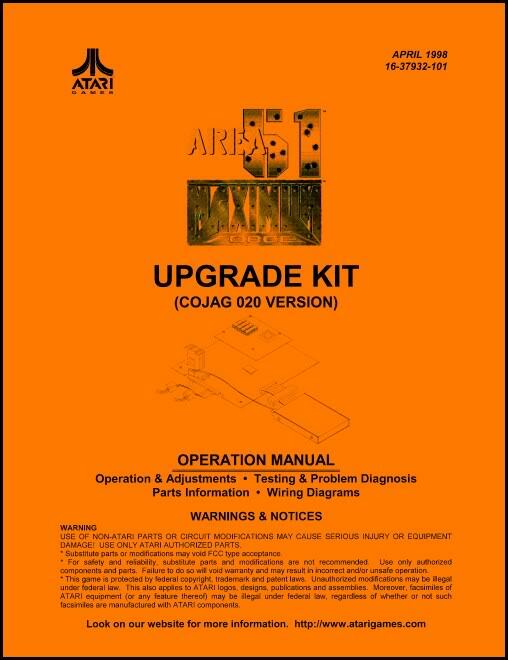 Area 51 Maximum Force Game Operations/Service/Repair/Troubleshooting Manual SA