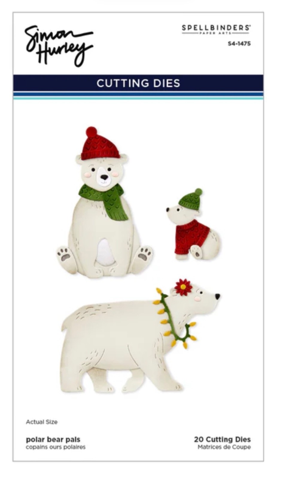 Spellbinders POLAR BEAR PALS Die Set. Simon Hurley. $22 retail