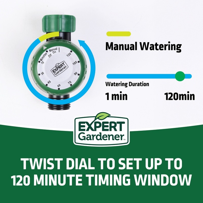 Mechanical Watering Timer Controller Analog Dial Faucet Garden Hose Attachments