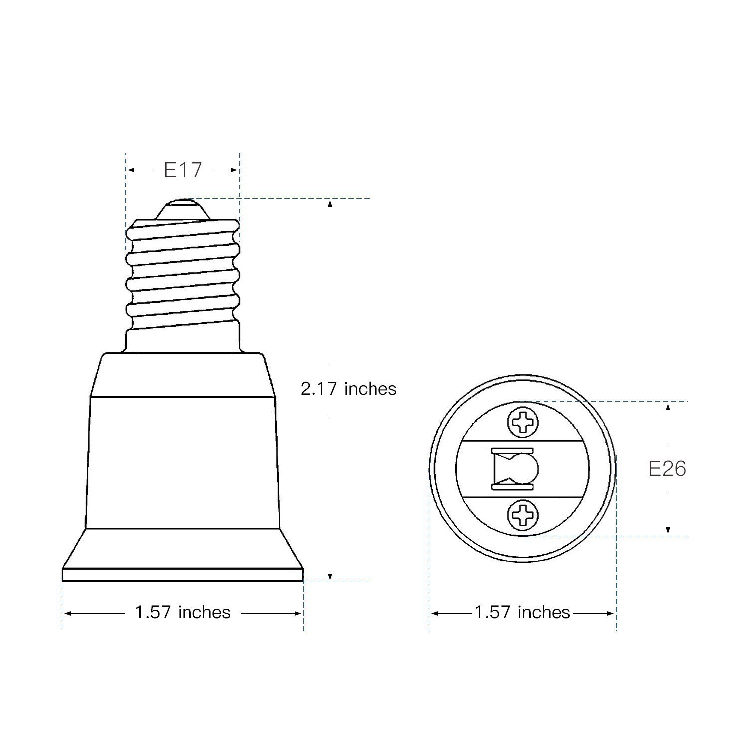 4pcs Intermediate base E17 to Standard Medium base E26/E27 Converter Adapter