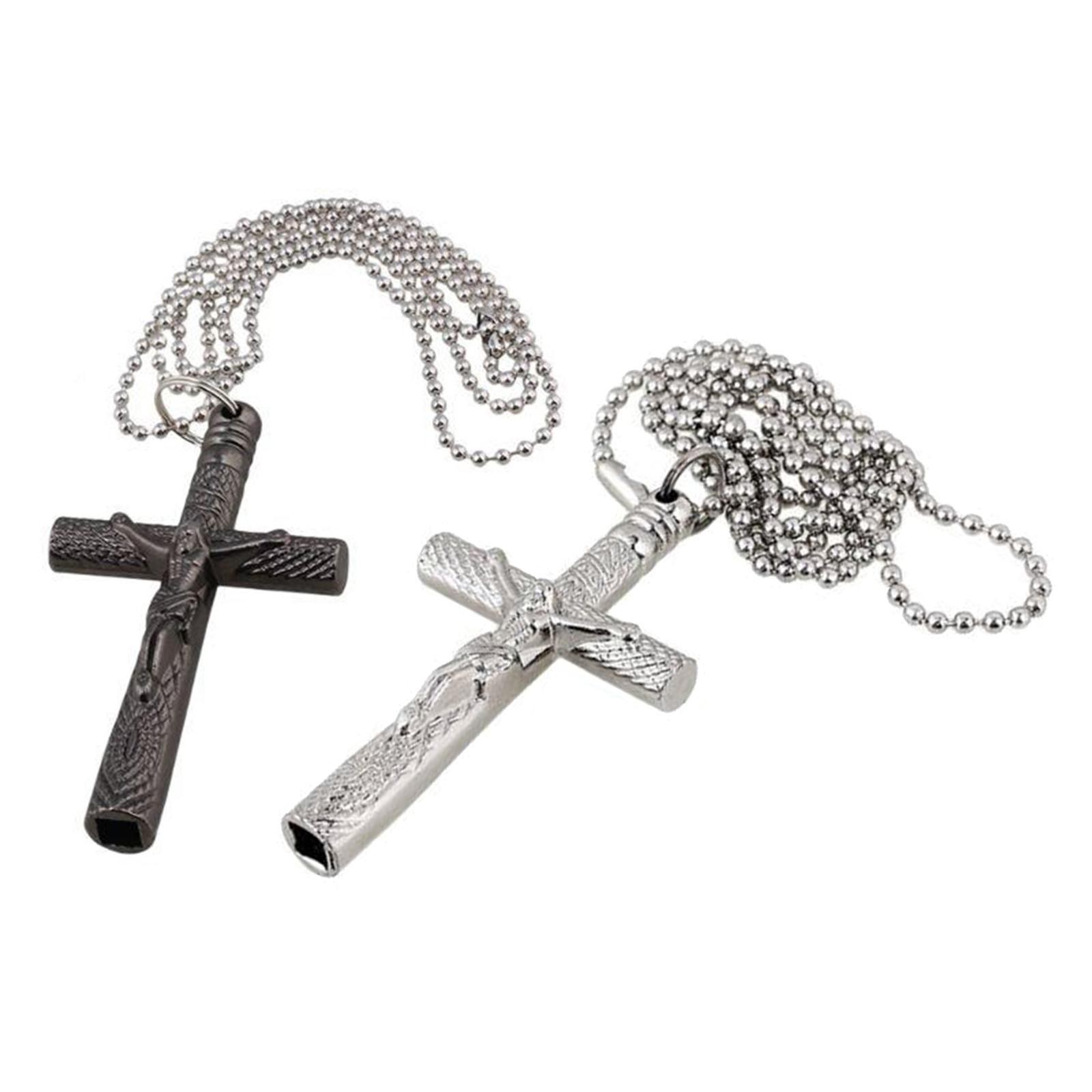 Steel Jesus Cross Drum Key with Chain Necklace Wrench Percussion