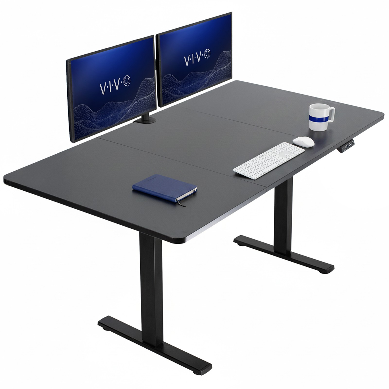 VIVO Electric 71” x 36” Stand Up Desk, Black Table Top, Black Frame
