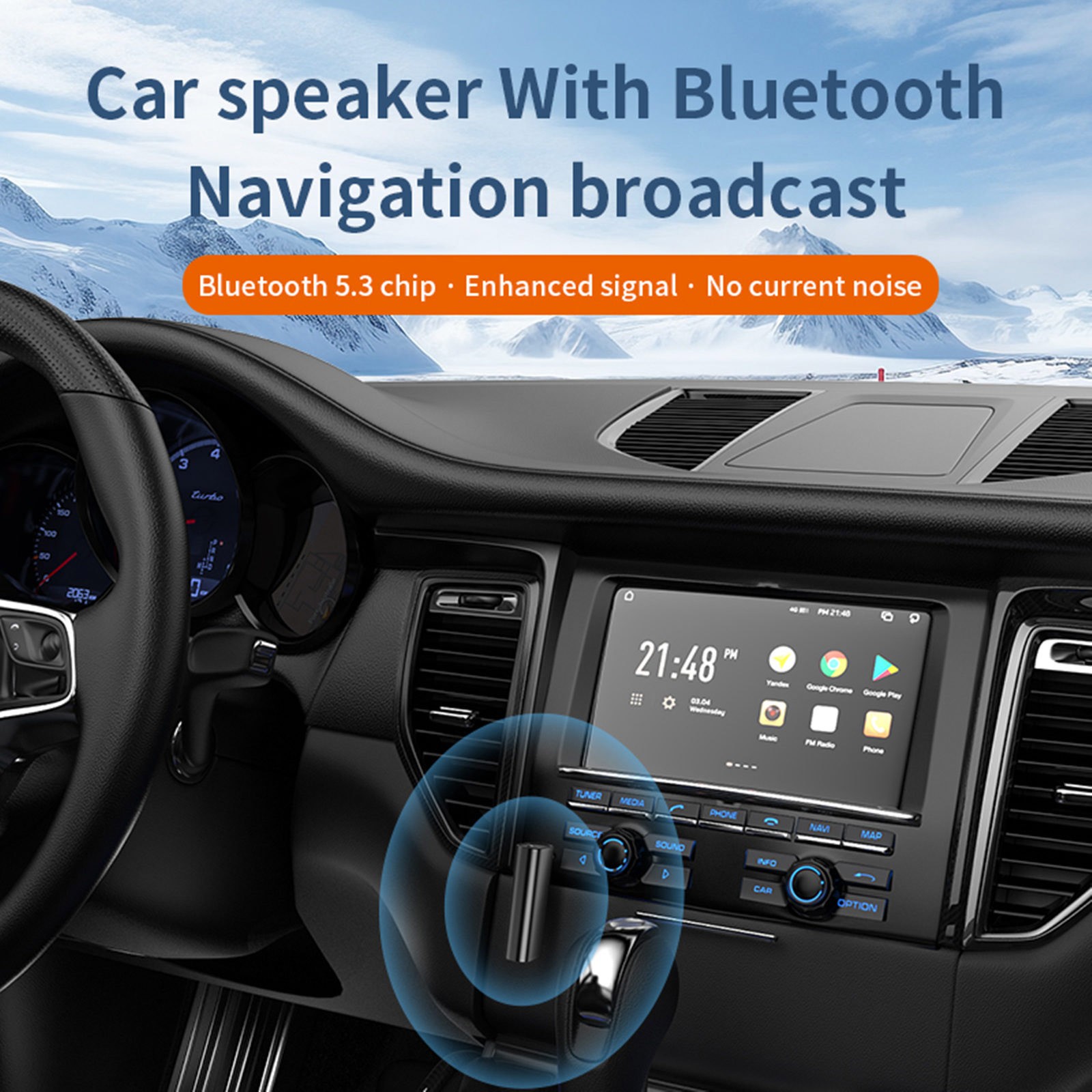 3-in-1 Wireless Bluetooth 5.3 Transmitter Receiver Adapter Audio ABS Black