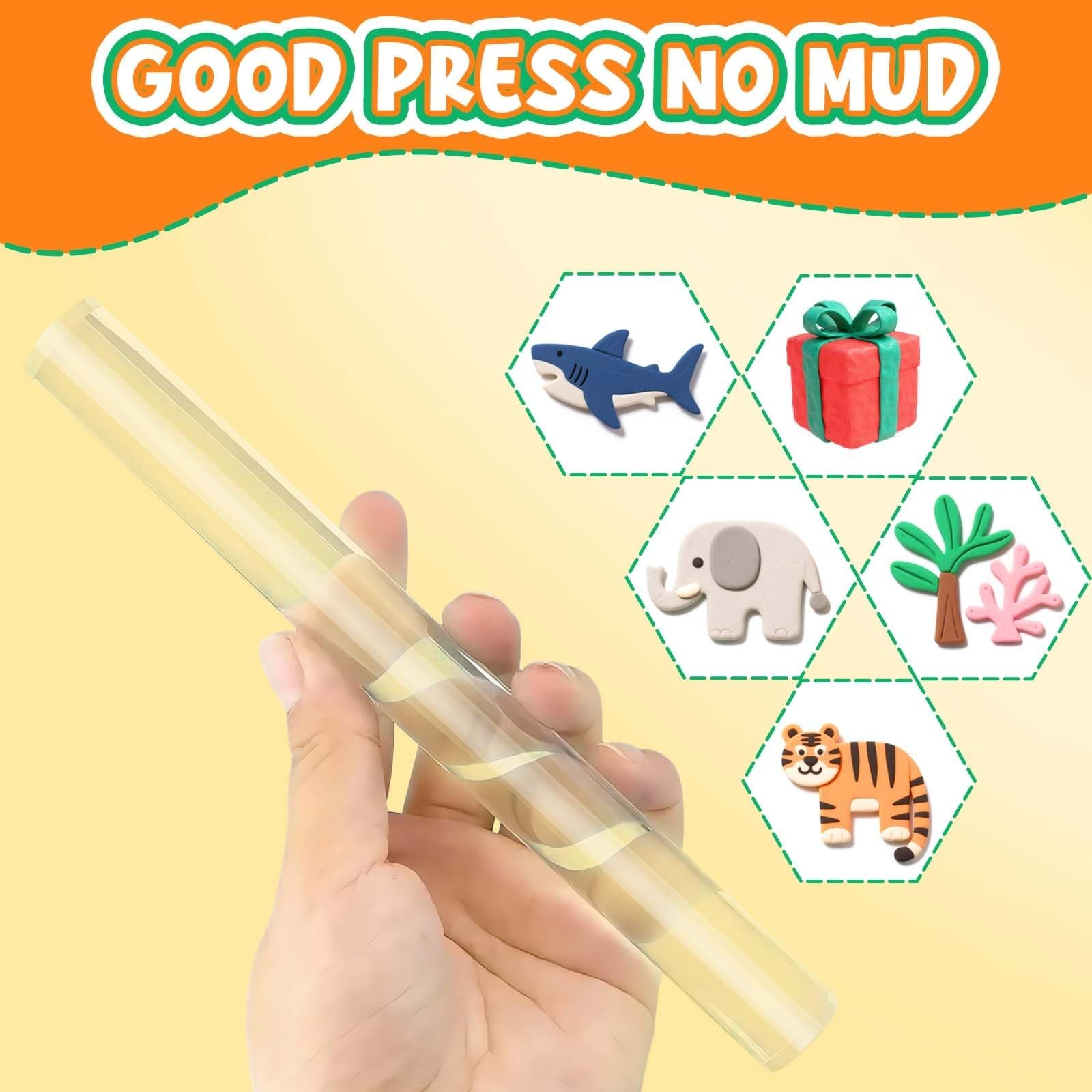 Acrylic Clay Roller and Acrylic Sheet for Polymer Clay Rolling Pin with Clear...
