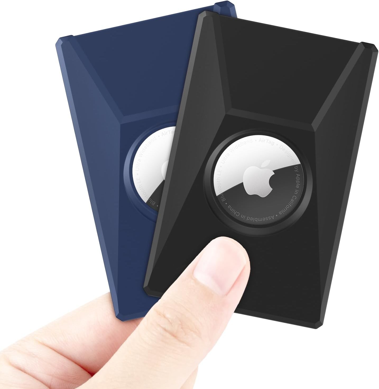 for Apple Airtag Wallet Holder 2 Pack,Ultra Thin Card Case Black+Navy