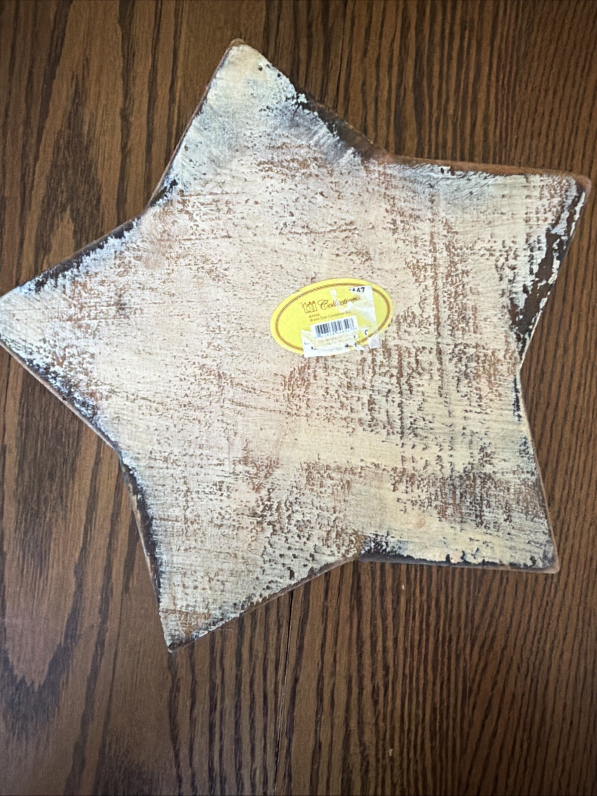 Primitive Rustic Wooden Star Container 10”