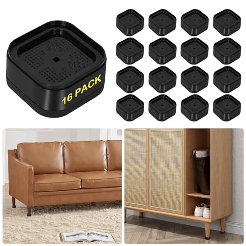 16 Pack Furniture Risers Adjustable Bed Risers 1 Inch Heavy Duty for Couch
