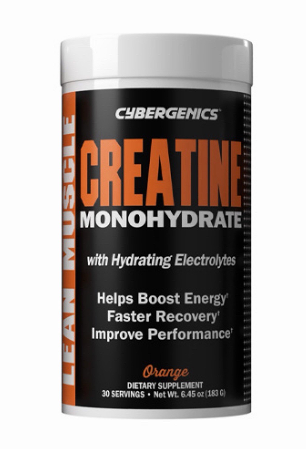 Cybergenics Creatine Monohydrate Electrolytes Powder Orange 6.45 oz Exp 01/28