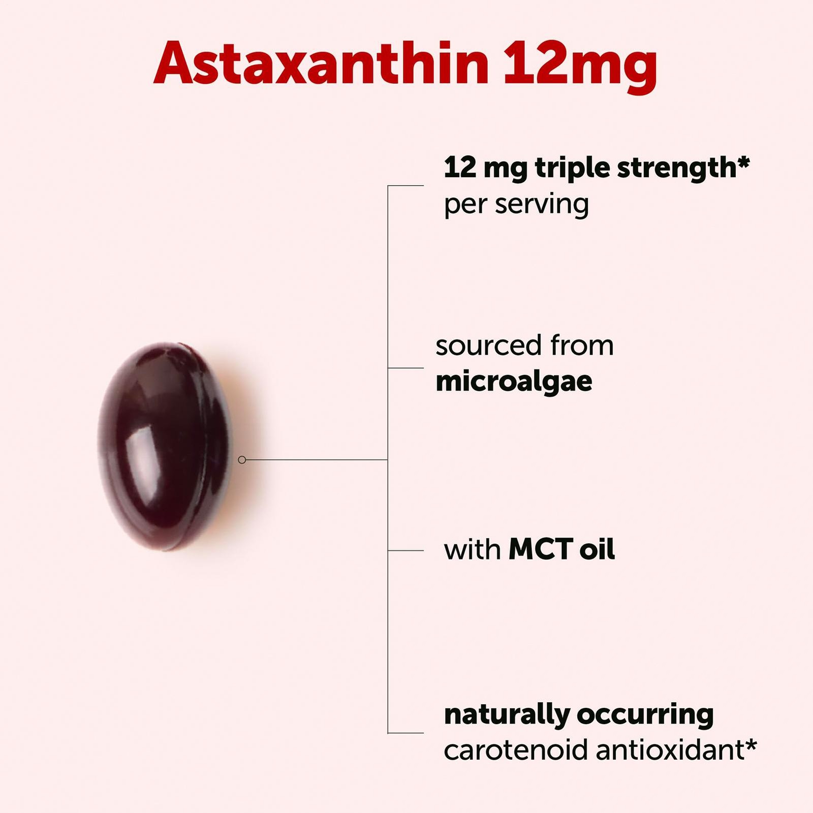 Astaxanthin Softgels 24mg 120 Count Micro Ingredients Month Supply Strength