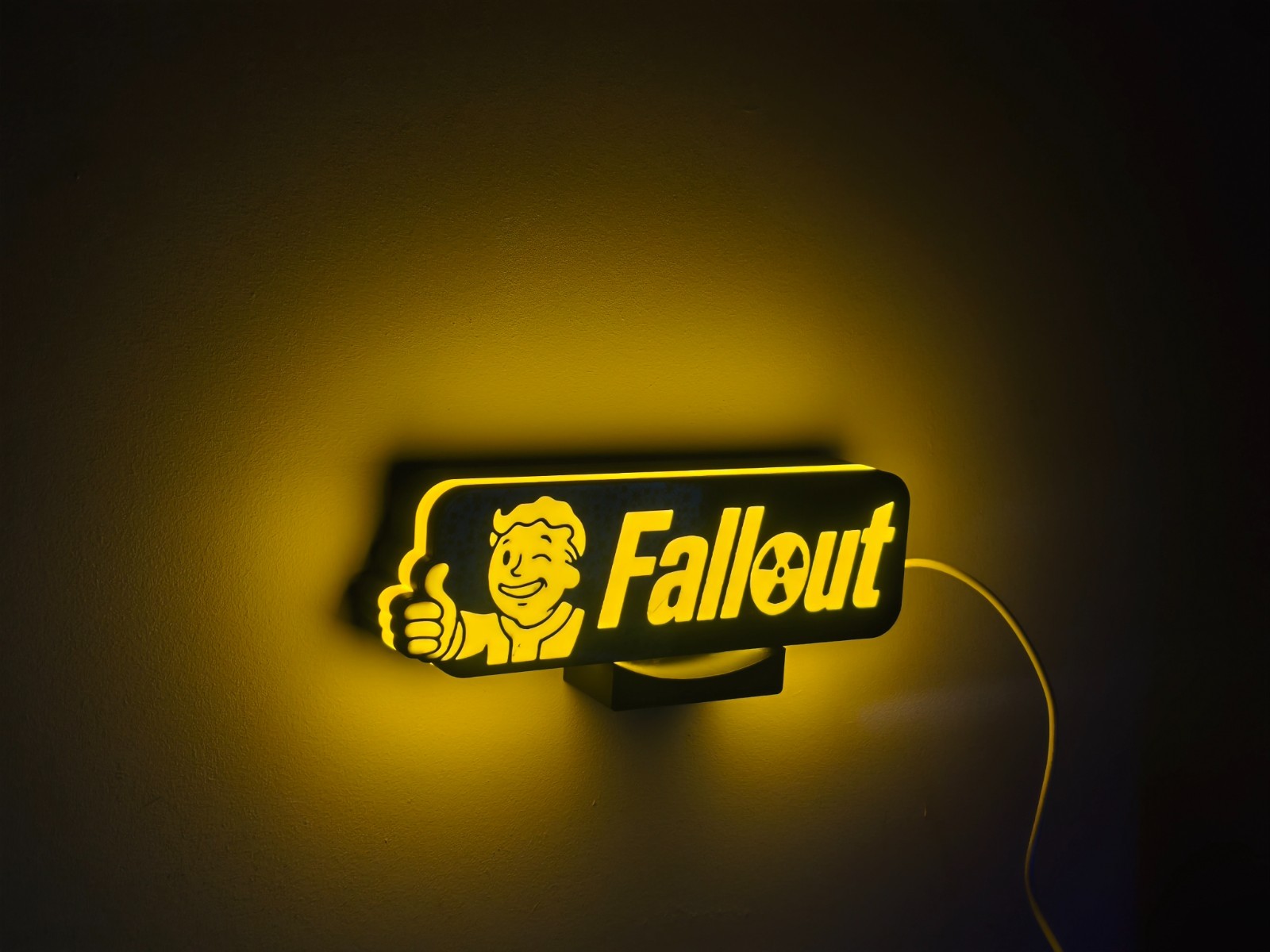 Fallout LED Light Box Radioactive Warning Sign Night Light Gamer Room Decor Gift