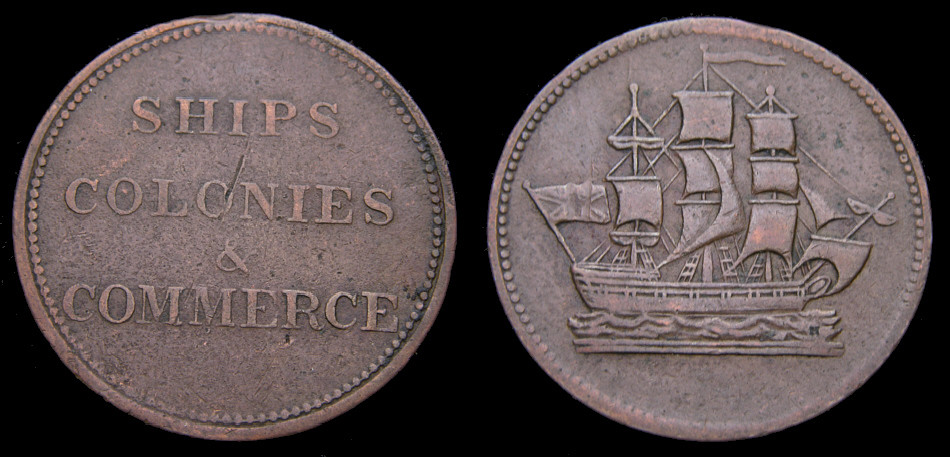 Prince Edward Island Halfpenny Token Double H Mint mark Ampersand PE-10-42 VF-25