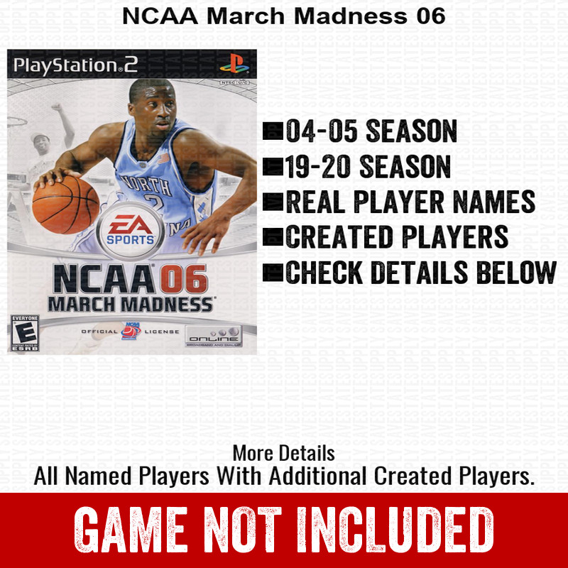 NCAA March Madness 06 PS2 Playstation Roster Season Player Update Memory Card