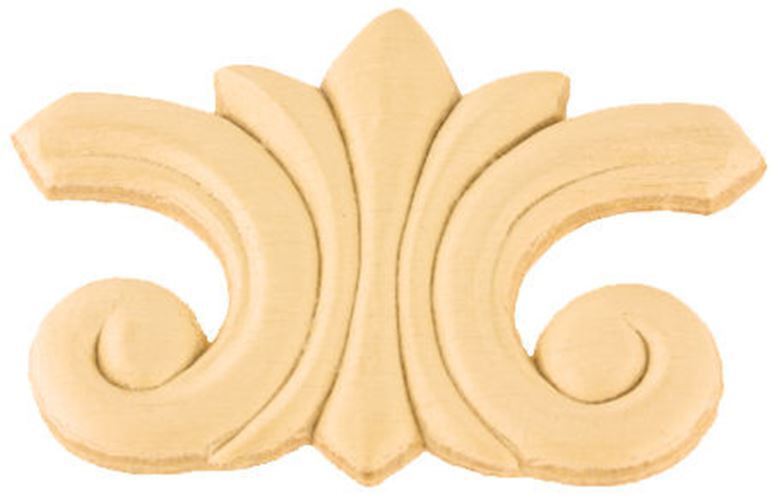 3-1/4" x 2-1/4" Birch Wood Small Splash Applique