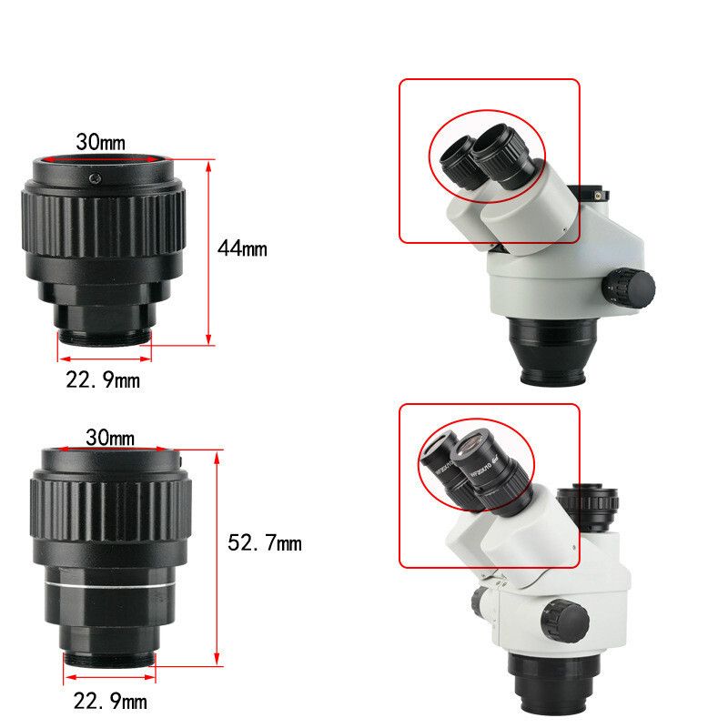 2pcs 30mm Stereo Microscope Eyepiece Tube Suitable for Mounting Interface 22.9mm