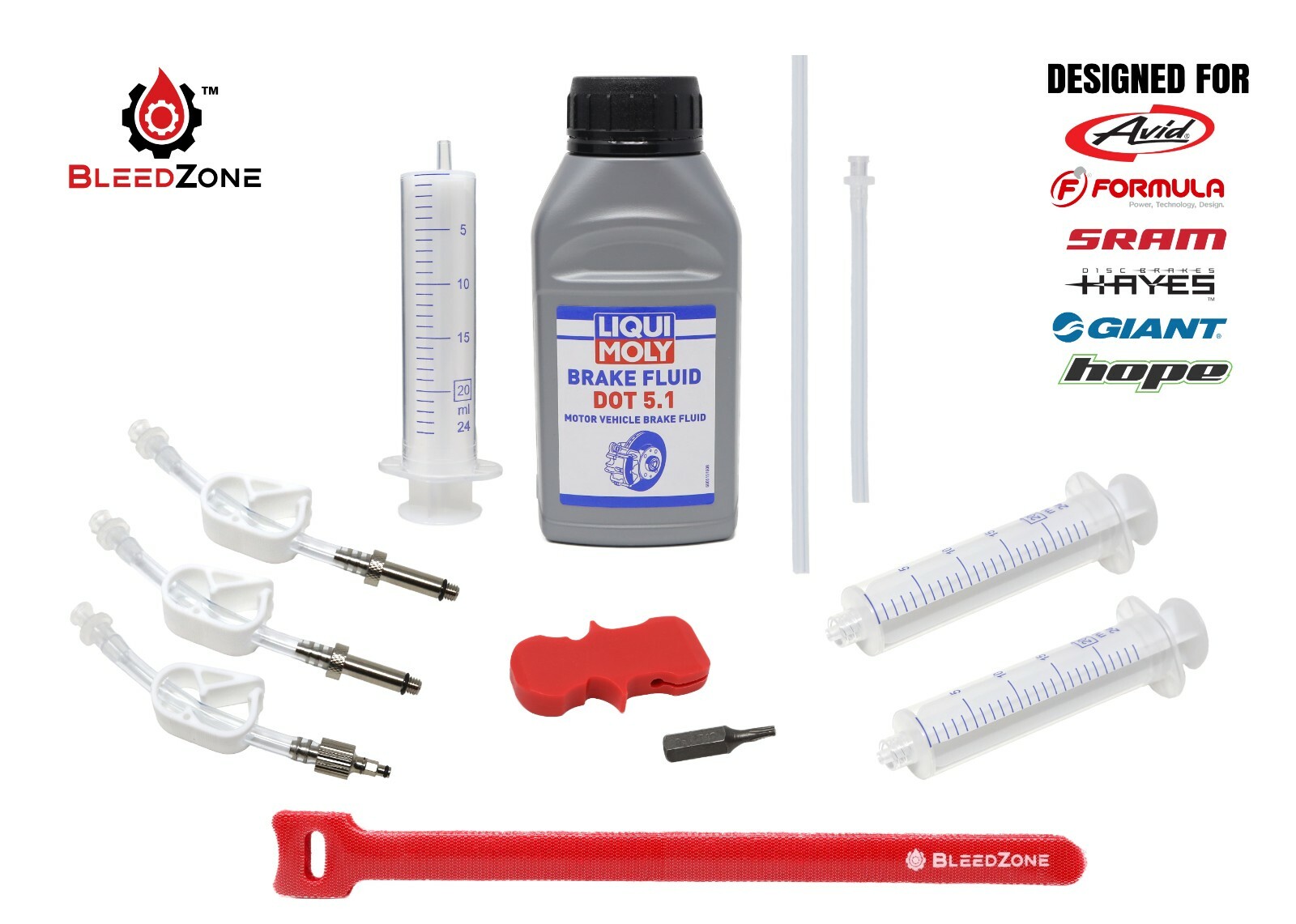 DOT Fluid Universal Disc Brake Bleed Kit for SRAM Avid Formula Hayes and More