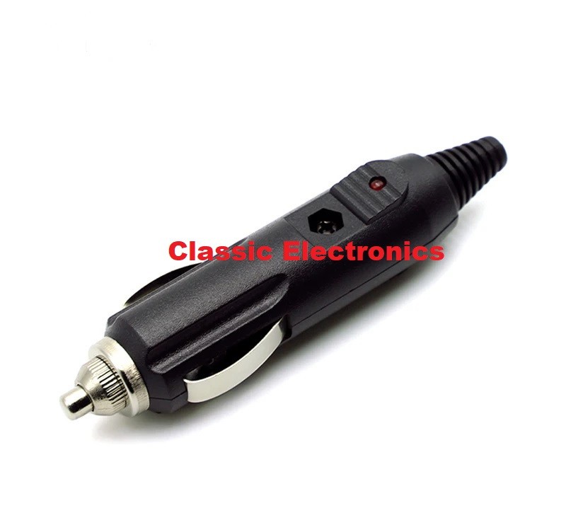 Accessory 12V DC Cigarette Lighter Replacement Plug With Fuse & Power LED
