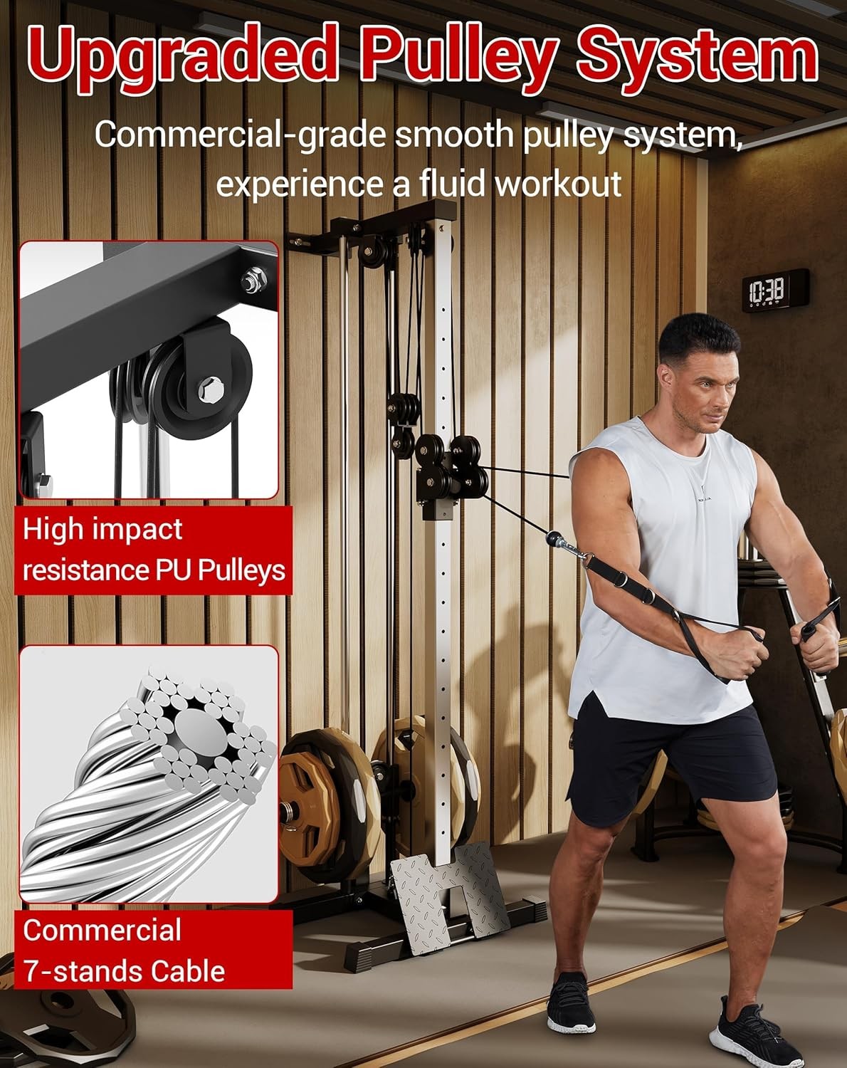 LAT Pulldown Machines Wall Mount Cable Machine Cable Crossover Machine Home Gym