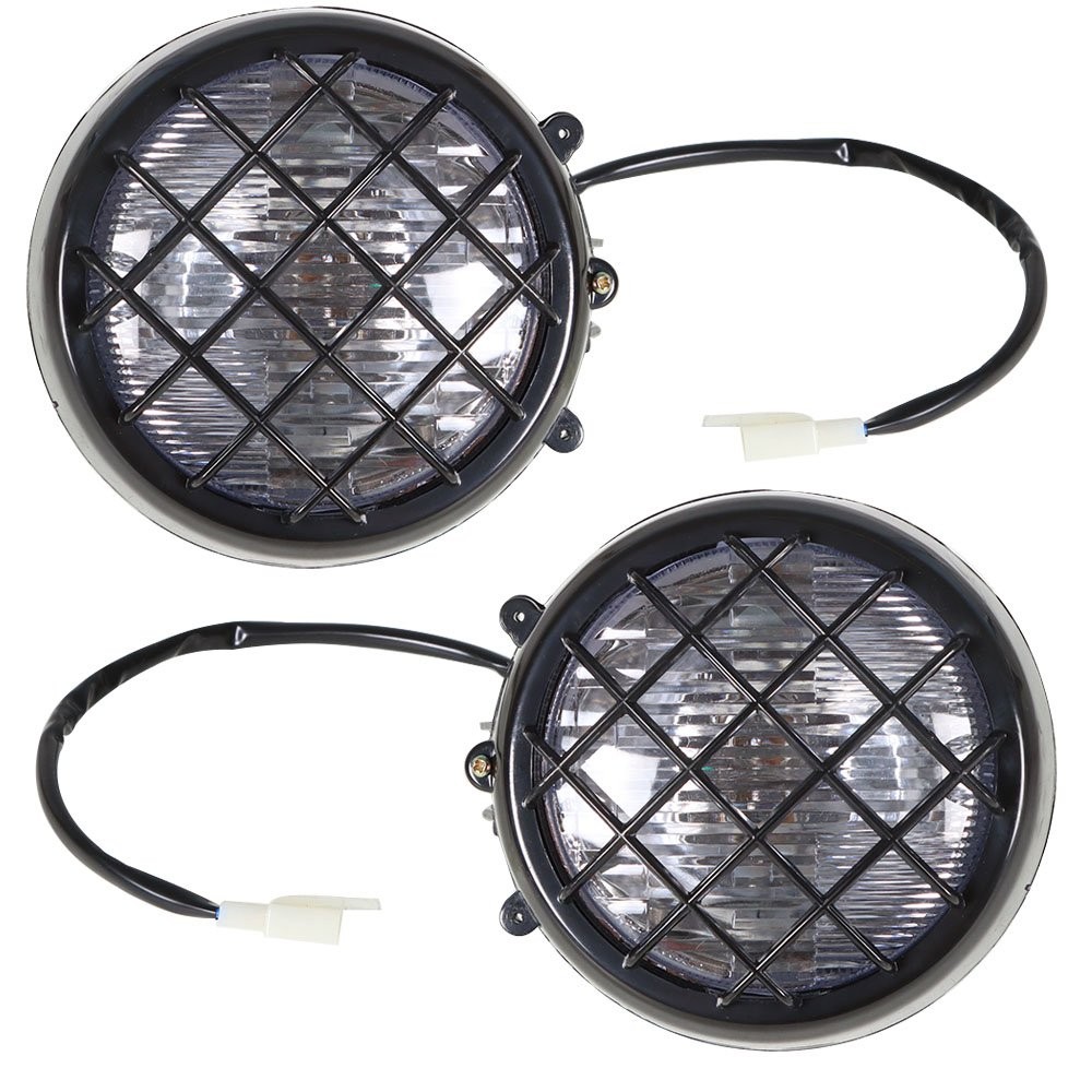 For Yamaha1987-2005 2006 Banshee Lens Bulbs Lights Grills Warrior 2x Headlights