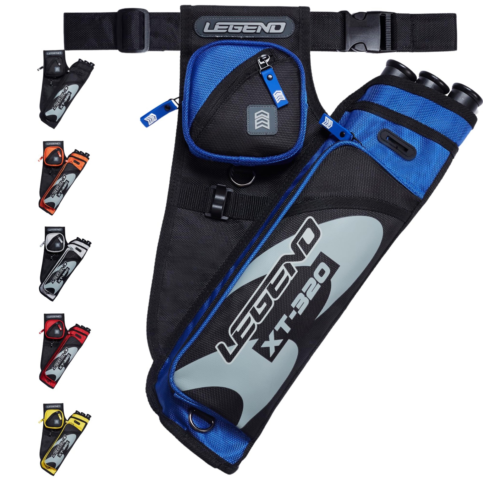 XT320 Archery Quivers - Right Handed Nylon Hip Quivers with 3 Arrow Tube Case...