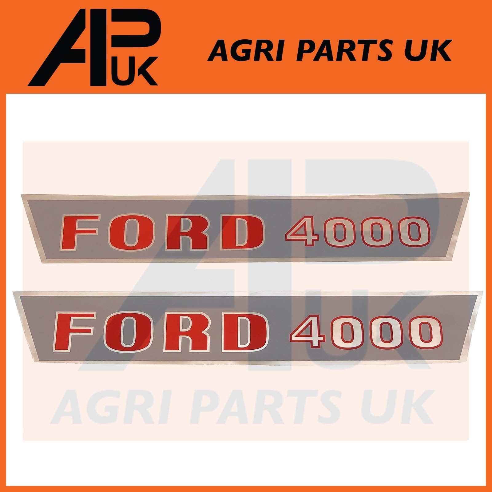 Hood Bonnet Decal Sticker Set Kit Emblem Transfer '65-'68 for Ford 4000 Tractor