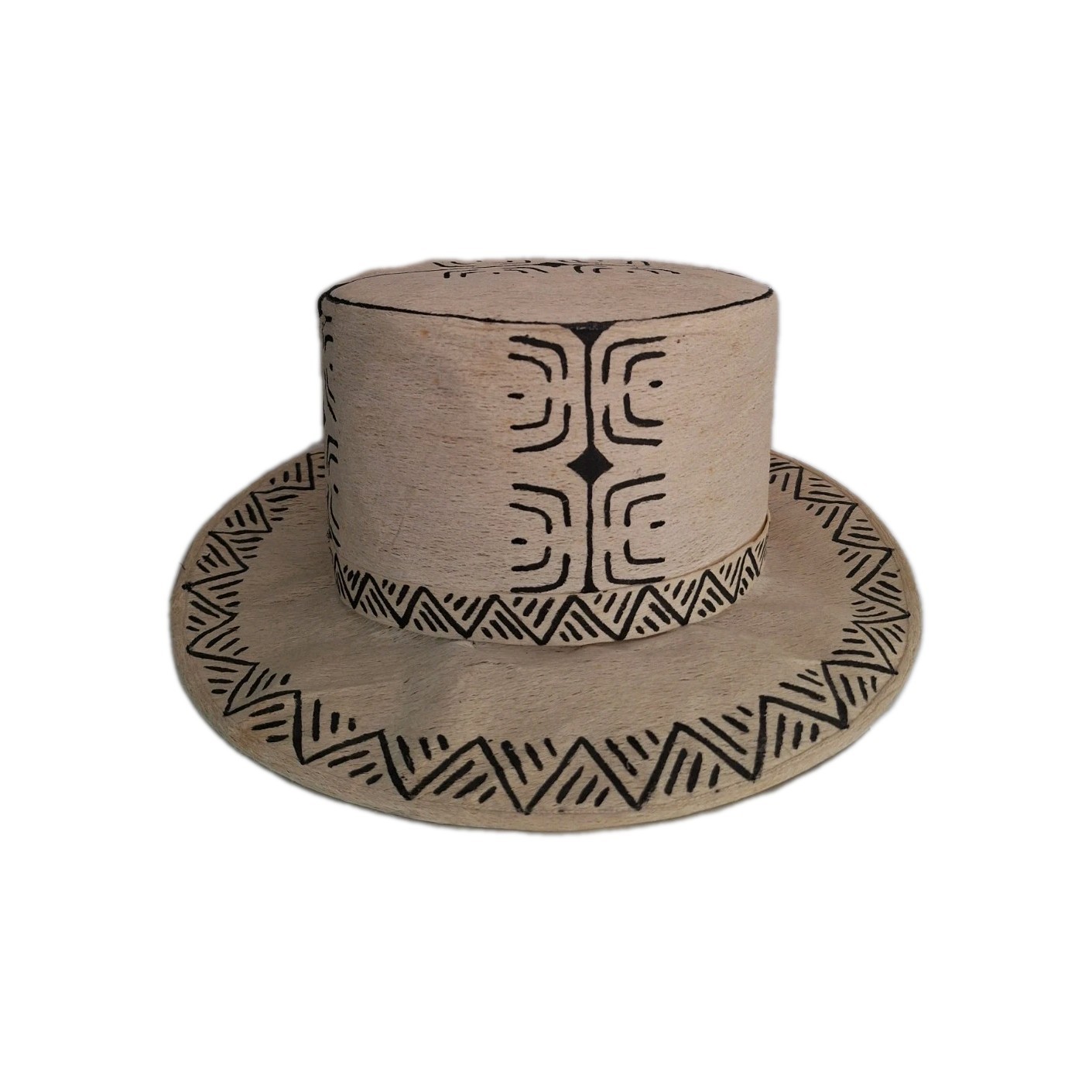 White Tapa Hat Polynesia Marquesas Island Tattoos And Sculptures