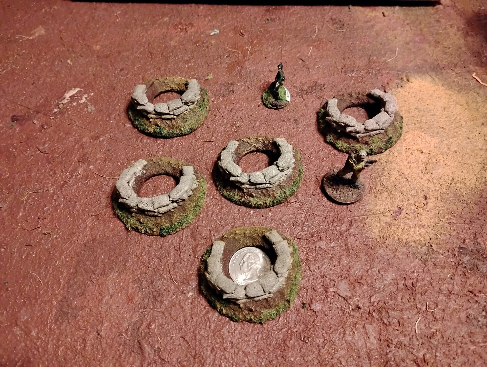 Foxholes with Sandbags WargameTerrain 5pc Painted - 20mm 25mm 28mm free shipping