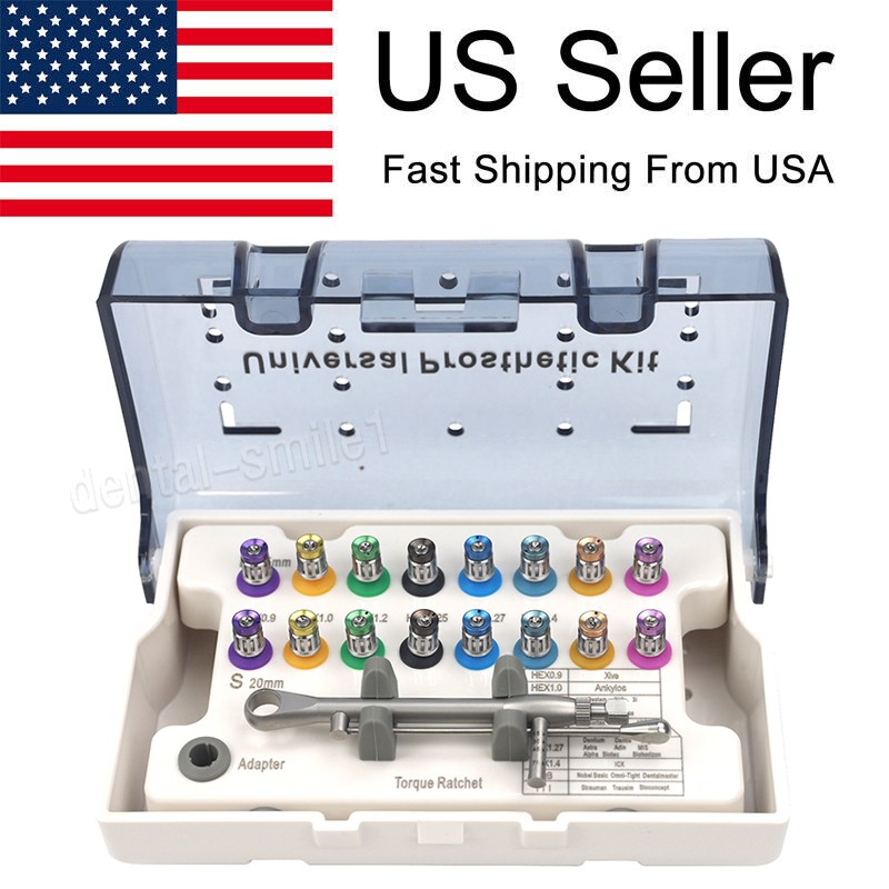 Dental Universal Implant Prosthetic Kit Torque Wrench Hand Screw Drivers 16pcs