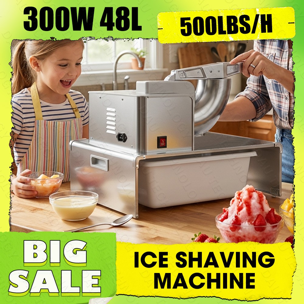 Snow Cone Machine Shaved Ice,500LB/H 300W Electric Ice Shaver Suitable for Party